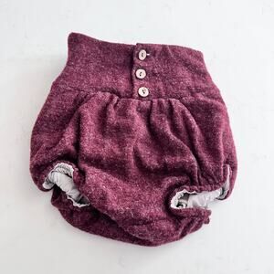 Popelin Unisex Burgundy Sweater Knit  High-Waisted Culotte Bloomers 12-18 m